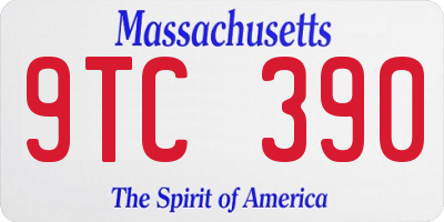 MA license plate 9TC390