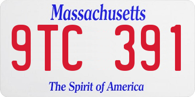 MA license plate 9TC391