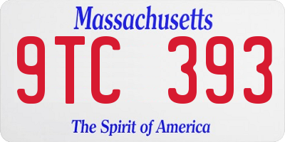 MA license plate 9TC393