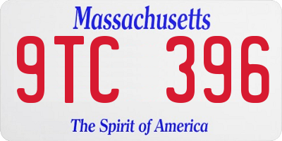 MA license plate 9TC396