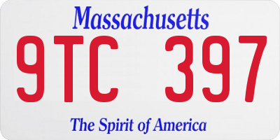MA license plate 9TC397