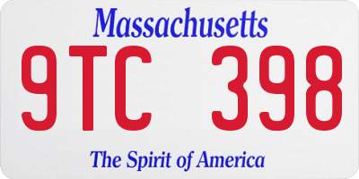 MA license plate 9TC398