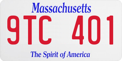 MA license plate 9TC401