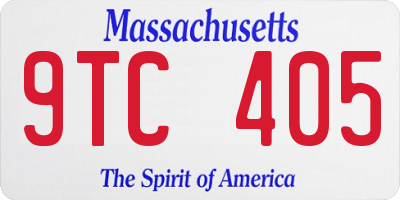 MA license plate 9TC405
