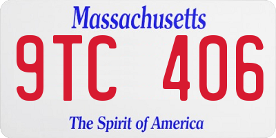 MA license plate 9TC406