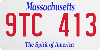 MA license plate 9TC413