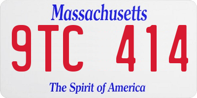 MA license plate 9TC414