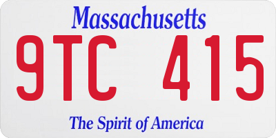 MA license plate 9TC415