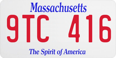 MA license plate 9TC416