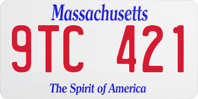 MA license plate 9TC421