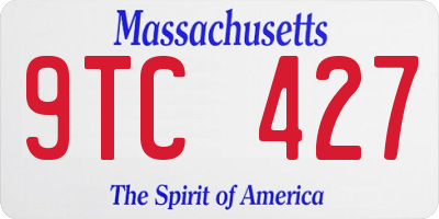 MA license plate 9TC427