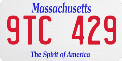 MA license plate 9TC429