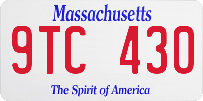 MA license plate 9TC430