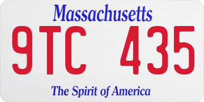 MA license plate 9TC435