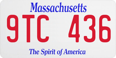 MA license plate 9TC436