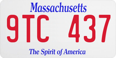 MA license plate 9TC437