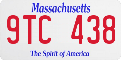 MA license plate 9TC438