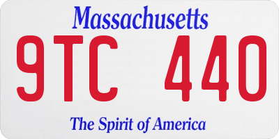 MA license plate 9TC440