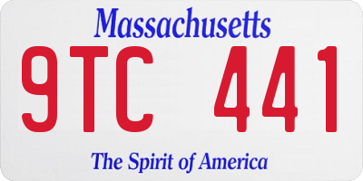 MA license plate 9TC441
