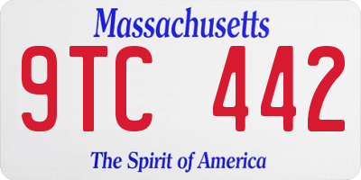 MA license plate 9TC442