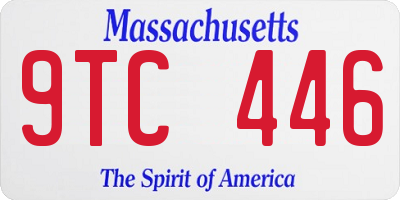 MA license plate 9TC446