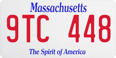 MA license plate 9TC448