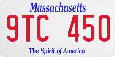 MA license plate 9TC450