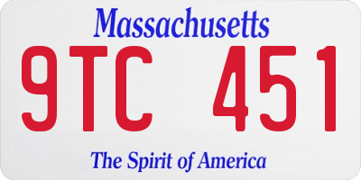 MA license plate 9TC451