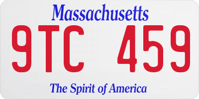 MA license plate 9TC459