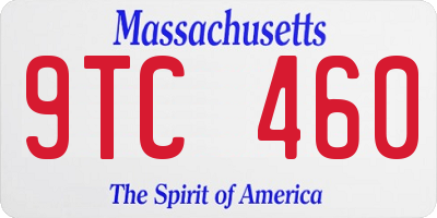 MA license plate 9TC460