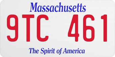 MA license plate 9TC461