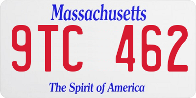 MA license plate 9TC462