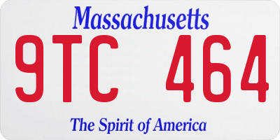 MA license plate 9TC464