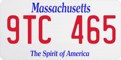 MA license plate 9TC465
