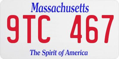 MA license plate 9TC467