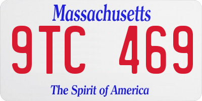 MA license plate 9TC469