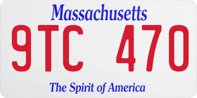 MA license plate 9TC470