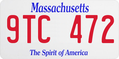 MA license plate 9TC472