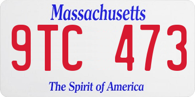 MA license plate 9TC473