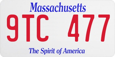MA license plate 9TC477