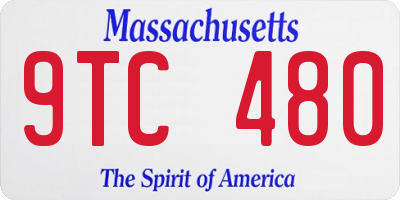 MA license plate 9TC480