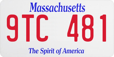 MA license plate 9TC481