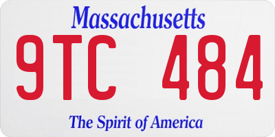 MA license plate 9TC484