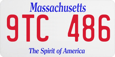 MA license plate 9TC486