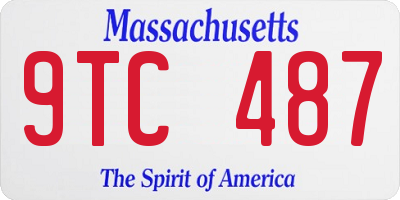 MA license plate 9TC487