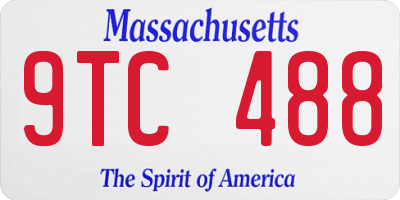 MA license plate 9TC488