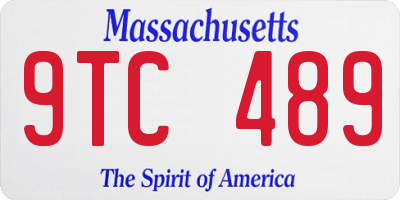 MA license plate 9TC489