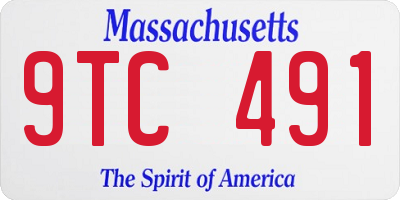 MA license plate 9TC491