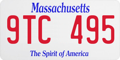 MA license plate 9TC495