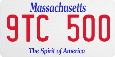 MA license plate 9TC500